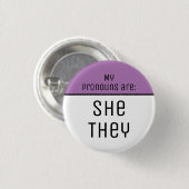 私の代名詞は She They 缶バッジ (正面&裏面)