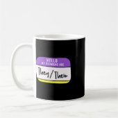 私の代名詞はThey Them ノンバイナリー・プライドL コーヒーマグカップ (左)