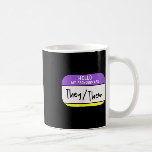 私の代名詞はThey Them ノンバイナリー・プライドL コーヒーマグカップ (右)