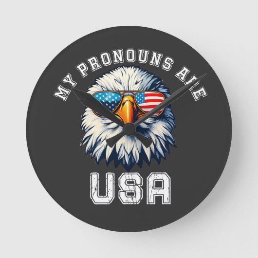 私の代名詞はUSA ラウンド壁時計 (正面)