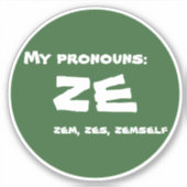 私の代名詞はZe シール (正面)