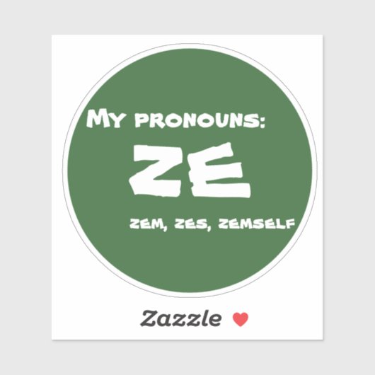 私の代名詞はZe シール (シート)