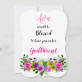 私の代父母の提案の花柄はあることに賛成します 案内状 (裏面)