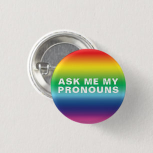 「私の代頼名詞」のLGBTQプライドレインボーホワイト 缶バッジ