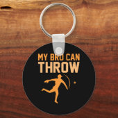 私の仲間は野球選手のスポーツ愛好家のCoacをスローできる キーホルダー (正面)
