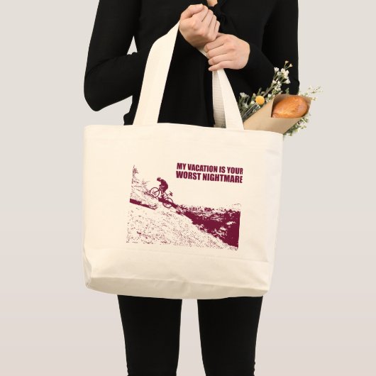 私の休暇はあなたの最悪の悪夢だ ラージトートバッグ (正面(商品))