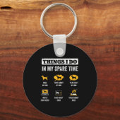 私の休暇中にすること 犬好きな人へ 面白い 犬 キーホルダー (正面)