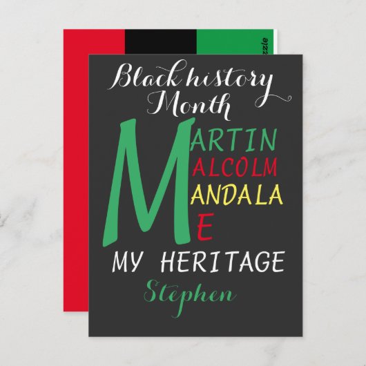 私の伝統ブラックレガシーブブラックヒストリ月 ポストカード (正面/裏面)