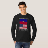 私の伝統マイカントリーハイチアメリカンHaitis He Tシャツ (正面フル)