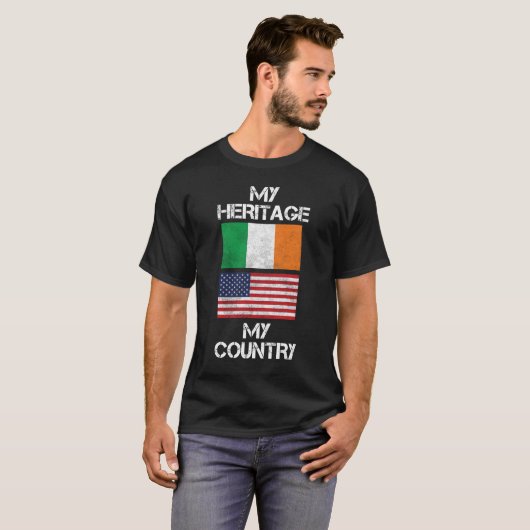 私の伝統私の国のアイルランドのアメリカのTシャツ Tシャツ (正面フル)