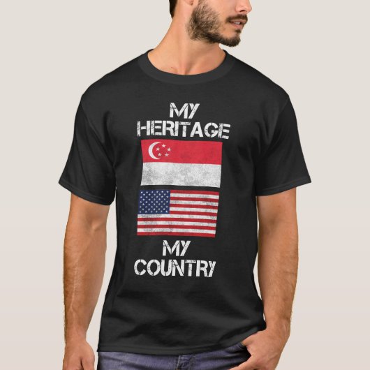 私の伝統私の国のシンガポールのアメリカのTシャツ Tシャツ (正面)