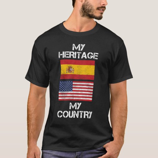 私の伝統私の国のスペインのなアメリカのTシャツ Tシャツ (正面)
