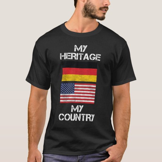 私の伝統私の国のドイツのアメリカのTシャツ Tシャツ (正面)