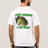 私の低音を凝視することを止めて下さい! Tシャツ (裏面)
