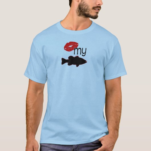 私の低音-おもしろいな低音の魚釣り--に接吻して下さい Tシャツ (正面)