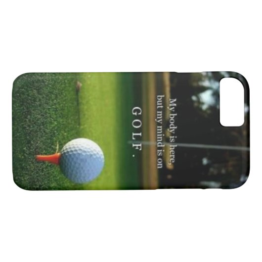 私の体はここにいますが、私の心はゴルフにあります Case-Mate iPhoneケース (裏面(横))
