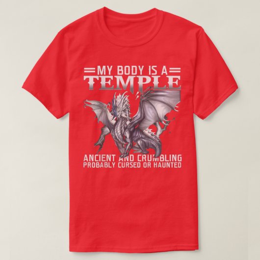 私の体は古代の崩れ落ち幽霊のよく出るて Tシャツ (デザイン正面)