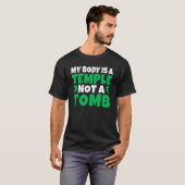 私の体は寺院ではない墓の野菜ビーガン Tシャツ (正面フル)