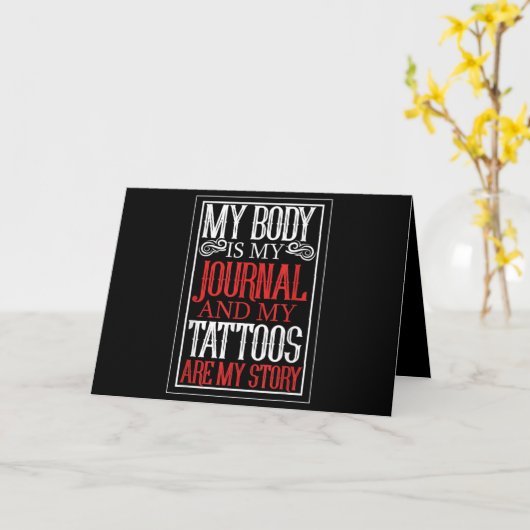 私の体は私の日記のタトゥーアーティストの恋人贈り物 カード (黄色い花)
