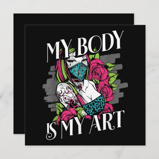 私の体は私の芸術タトゥーアーティストギフトである シーズンカード (正面/裏面)