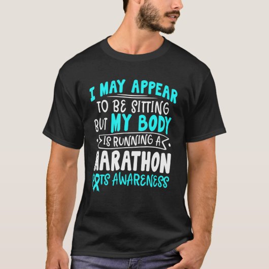私の体ランニングズAマラソンポット認識度男性 Tシャツ (正面)