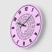 私の体内時計はカチカチ音をたてる時計です ラージ壁時計 (傾斜)