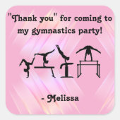私の体操パーティー来に「ありがとう! スクエアシール (正面)