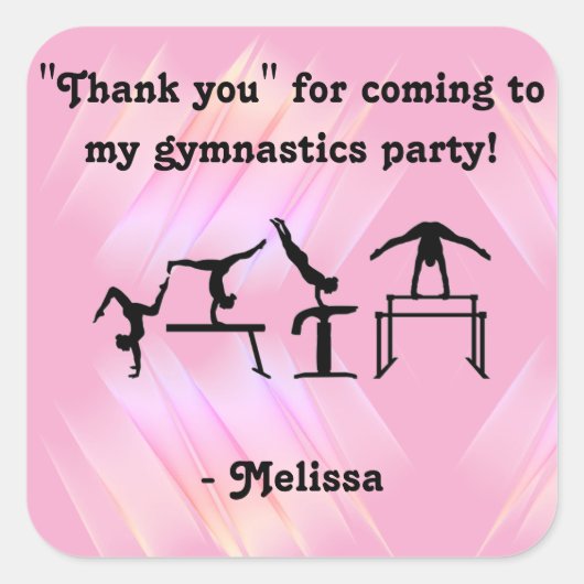 私の体操パーティー来に「ありがとう! スクエアシール (正面)