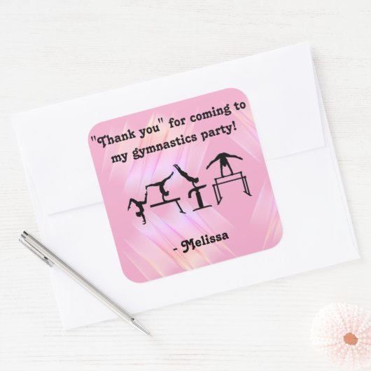 私の体操パーティー来に「ありがとう! スクエアシール (封筒)