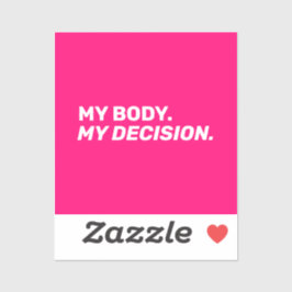 私の体私の決定ミニマリスト熱ピンク白 シール