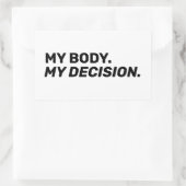 私の体私の決定ミニマリスト白い黒 長方形シール (バッグ)