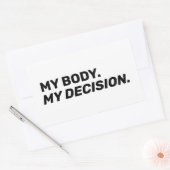 私の体私の決定ミニマリスト白い黒 長方形シール (封筒)