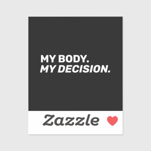 私の体私の決定ミニマリスト白と黒 シール (シート)