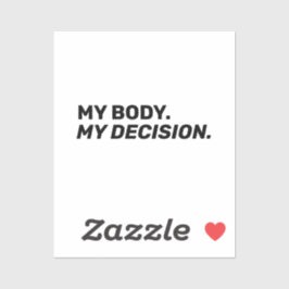 私の体私の決定ミニマリスト白黒 シール
