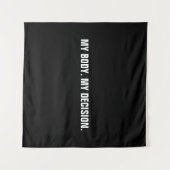 私の体私の決定白黒中絶権 タペストリー (正面(横))