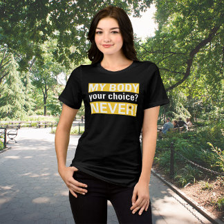 私の体私の選択ではなくプロの選択イエロー トライブレンドＴシャツ