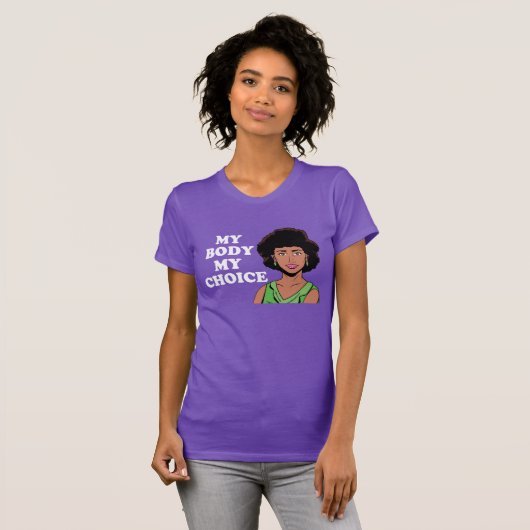 私の体私の選択アフリカ系アメリカ人フェミニストウーメン Tシャツ (正面フル)