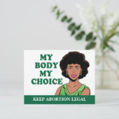 私の体私の選択アフリカ系アメリカ人プロの選択 ポストカード (スタンド正面)