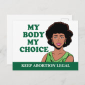 私の体私の選択アフリカ系アメリカ人プロの選択 ポストカード (正面/裏面)