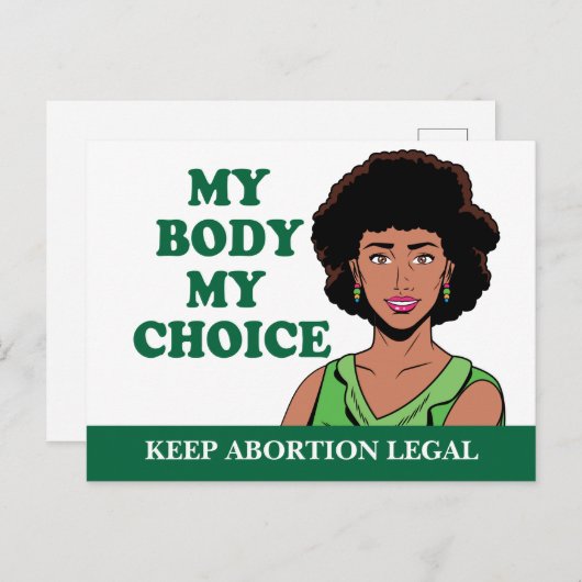私の体私の選択アフリカ系アメリカ人プロの選択 ポストカード (正面/裏面)