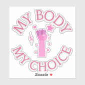 私の体私の選択ピンク拳フェミニストビニル シール (シート)