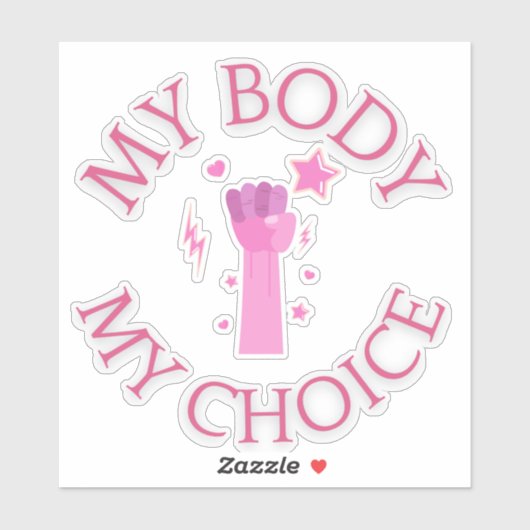 私の体私の選択ピンク拳フェミニストビニル シール (シート)