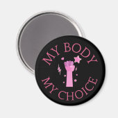 私の体私の選択ピンク拳フェミニスト マグネット (正面/裏面)