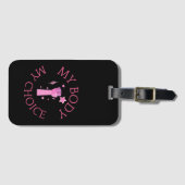 私の体私の選択ピンク拳フェミニスト ラゲッジタグ (正面横)