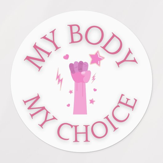 私の体私の選択ピンク拳フェミニスト ラベル (デザイン2)