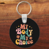 私の体私の選択フェミニストプロの選択 キーホルダー (裏面)