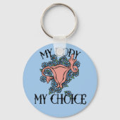 私の体私の選択フェミニストプロチョイス キーホルダー (正面)