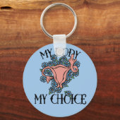 私の体私の選択フェミニストプロチョイス キーホルダー (正面)