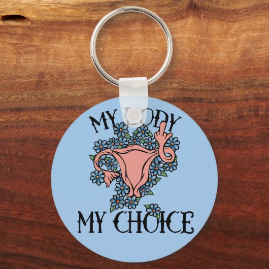 私の体私の選択フェミニストプロチョイス キーホルダー (正面)