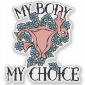 私の体私の選択フェミニストプロチョイス シール (正面)